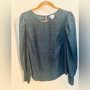 A New Day Teal Patterned Blouse